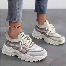 2025 Spring Women's Shoes Sports Shoes Women's Breathable Lightweight Sports Shoes - Stylish White And Pink Casual Running Shoes With Floral Embroidery - Durable Outdoor Hiking Shoes, Soft Fabric Lining, Suitable For All Seasons - 粉色 - 查看 3