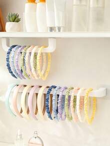 1 件/2 件发夹和头带收纳架，无需钻孔 - 白色 - 查看 4