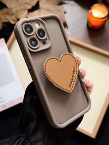 1pc Millennium Style Layered Photo Frame Soft Leather Heart Air Cushion Hidden Stand Phone Case Compatible With Apple 12/13 Pro Max, Full-Body Shockproof Protective Cover, Minimalist Design, Cute Cartoon Style, Perfectly Protects Your Phone, Compatible With Honor X7/Galaxy A56 5G/Infinix Smart 8/Infinix Hot 40i/Spark 20/Spark 20C/Spark Go 2024/Redmi Note 14 5G/ Moto E22/E22i/OPPO A54
