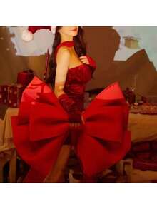 1 قطعة فرنسية كبيرة الحجم، طقم فرنسي وردي/أحمر ديكوري ضخم مصنوع من مادة EVA، للاستخدام في عيد الميلاد والأعراس وحفلات الاحتفال وديكور المتاجر وأقواس الزفاف وعيد الحب وعيد الميلاد وديكور الغرف والأبواب والجدران المنزلية وديكور الحفلات المناسبة