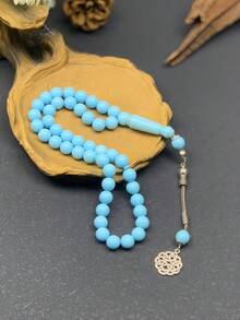 1pc 10mm 45pcs Acrylic Muslim Prayer Beads Imitation Amber Single Strand Bracelet, Men's Prayer Beads For Daily Praying, Meditation, Lightweight Luxury Accessory - Multicolor - View 10