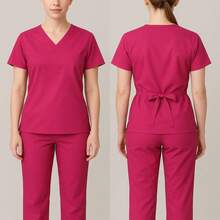 Women's Surgical Scrub Hospital Pajama Set With Waistband, Various Colors And Sizes - Hot Pink - View 1