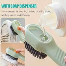 1pc-Soft Bristled Liquid Laundry Brush For Home Shoe Brushing, Shoe Board Brushing, Multifunctional Laundry Cleaning Without Damaging Shoes Artifact Brush, Multifunctional Washable Shoe And Clothing Brush, With Soft Bristles, Built-In Soap Dispenser And Strong Seal - Multicolor - View 8