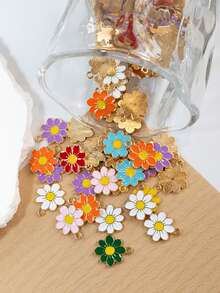 20pcs Zinc Alloy Sunflower Pendants, Multi-Color Daisy Enamel Charms, For Diy Jewelry And Arts Or Crafts Making Supplies, Keychain And Bag Charms Accessories, Suitable For Hair Accessories Or Bracelet Earrings Making