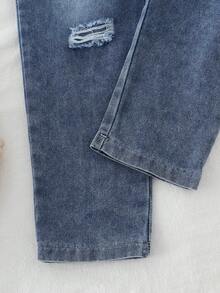 2 件套男童休闲条纹长袖运动衫和牛仔长裤套装，春秋季 - 彩色 - 查看 5