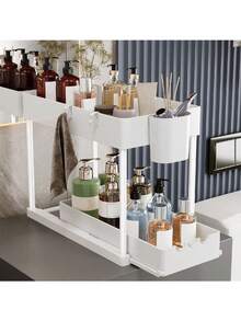 1/2 Packs Pull Out Under Sink Organizers And Storage Rack For Kitchen & Bathroom, Plastic Layered Cabinet Organizer, Kitchen Organize - Multicolor - View 13