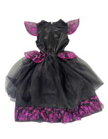 Disfraz De Catrina Niña - Vestido Calavera para Día De Muertos y Halloween - Negro - Ver 3