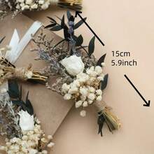 1/2/4/6/10/12/20pcs Mini Dried Flower Bouquet, Suitable For Groomsmen Boutonniere, Wedding Cake Decor, Boho Home Decor, Party Favors, Cake Decorations, Vintage Bouquet, Bohemian Style, Handmade Bouquet, Everlasting Flowers, Mini Bouquet, Small Bouquet, Home Stylist, Event Planner - White - View 10