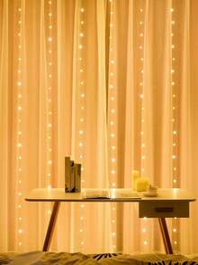 1 件 8 模式/单模式 200/300/100 LED 3M 铜线窗帘装饰灯串，USB 电源仙女铜灯，非常适合卧室窗户圣诞婚礼派对花园、独立日装饰灯