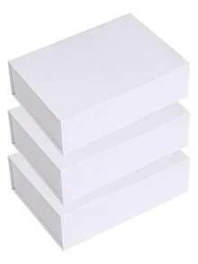 3个装 - 豪华磁扣礼盒，可折叠，带丝带。圣诞礼盒，伴郎邀请礼盒，婚礼、圣诞节、万圣节、生日礼物的理想之选（白色） - 白色 - 查看 13