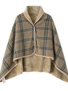 1件加厚双层格子法兰绒披肩毯，用途广泛，居家、办公皆宜，韩式风格可穿戴毯，孕妇裹巾，哺乳巾，保暖毯，送给妈妈的绝佳礼物，秋冬季可搭配连衣裙