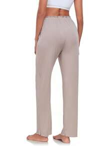 Women's Bamboo Rayon Pajamas Pants Wide Leg Yoga Pants Casual Loose Cozy Sweatpants With Pocketshalloween - Black & White - View 9