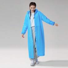 Raincoat With Thick And Long Transparent Reinforced Reusable Gabardine - 藍色 - 查看 5