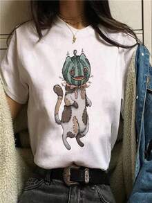 2025 Champion Tank Davis All Match American Fashion Brand Printed Men's And Women's Loose Summer Loose Short Sleeve T Shirt - 白色 - 查看 1