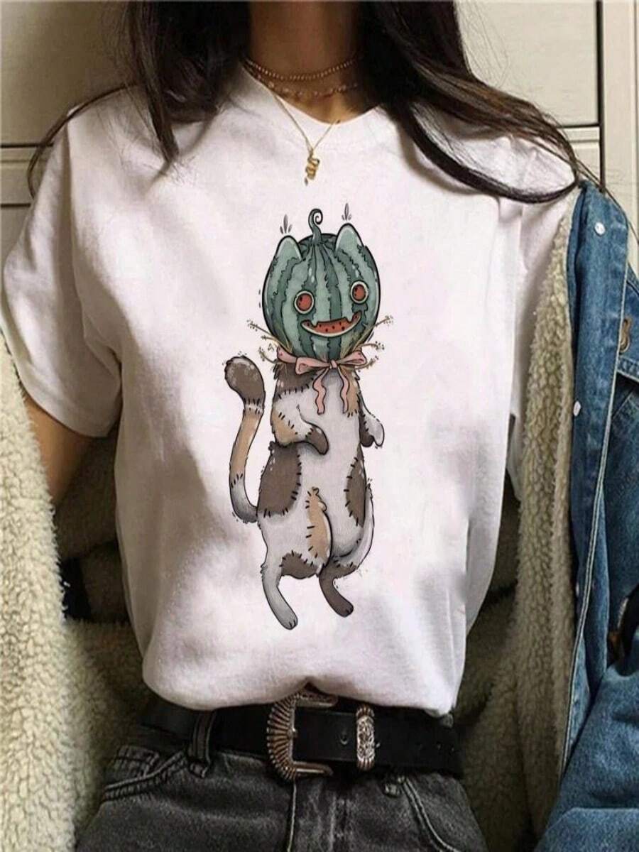 2025 Champion Tank Davis All Match American Fashion Brand Printed Men's And Women's Loose Summer Loose Short Sleeve T Shirt - 白色 - 查看 1