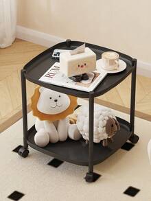 1pc Modern Minimalist Creative Coffee Table, 2-Tier/3-Tier Storage Nightstand, Suitable For Living Room, Bedside, Bedroom And Office, Milk & Oil Style Coffee Table, Easy Assembly