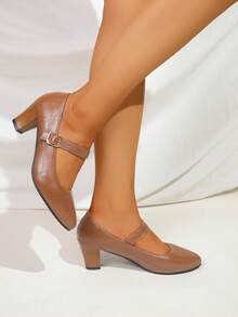 Women's Solid Color High Heels, Formal Etiquette Professional High Heels, Low Vamp Work Wear Versatile Comfortable Black High Heels