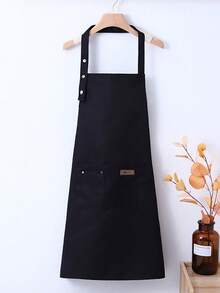 1 pieza Delantal de tela con diseño de peinado de salón con tirantes ajustables y bolsillos dobles, uniforme de trabajo para chef, restaurante de barbacoa, bar, cafetería, salón de uñas - Multicolor - Ver 7