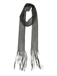 1 Stück schwarzer Schal, Halloween Kostüme, Schal, Goth, Damen Fransen Schal mit schimmerndem Metallic, vielseitiger Modeschal, perfekt für alle Jahreszeiten, Party, Abendmode, langer Schal, ideales Accessoire, hochwertige Damen Schal Gestaltung