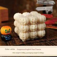 Bougie d'aromathérapie en forme de cube de citrouille crâne d'Halloween, bougie crâne faite à la main, décoration d'Halloween
