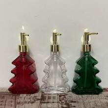 Dispensador de sabonete líquido em formato de árvore de Natal, frasco recarregável para sabonete líquido para mãos/corpo, presente de Natal, decoração para casa, item criativo para cozinha e banheiro - Multicolorido - Ver 5