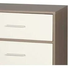 AKTIVE Max Home Cómoda dormitorio multiusos, Gris y blanco, 6 cajones de tela ligeros, 114x30x70 cm, Estructura madera, Sistema de almacenaje, Organización hogar, Decoración, Mueble vestidor (18415)