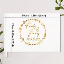 1 Sổ lưu niệm đám cưới màu trắng cá nhân hóa, Sổ lưu niệm dán sticker vàng, Album ảnh cưới, Tình yêu vĩnh cửu - trắng - Xem 8