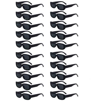 20 piezas Gafas cuadradas retro, marco cuadrado clásico para boda, despedida de soltera, fiesta temática de rock, regalos unisex, decoración del Día de San Valentín, regalos de boda para invitados, regalos para damas de honor, decoraciones de graduación