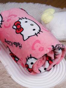 1pc Licensed By Sanrio Cute Hello Kitty Soft Plush Cartoon Pajama Pants Medium Thick Women's Pajama Pants, (Due To Size Differences Between Countries, Please Refer To The Size Chart And Purchase A Suitable Larger Size)Black Plush Warm Casual Home, Suitable For Spring, Autumn, Fall & Winter