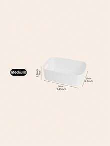 1pc/2pcs/3pcs Small Plastic Storage Boxes/Baskets For Desktop Snacks, Sundries, Cosmetics, Etc. Suitable For Organizing In Dorms, Kitchens, With A Rectangular Shape - White - View 14