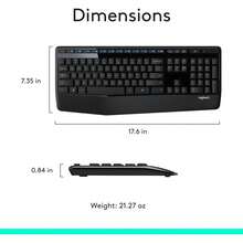 Logitech Logitech MK345 Wireless Keyboard And Mouse Combo With Palm Rest, 2.4 GHz USB Receiver, Compatible With PC, Laptop