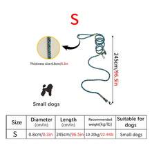 1条夜光尼龙免手持狗绳，多功能肩带/斜挎带，适合小型、中型和大型犬 - 彩色 - 查看 13