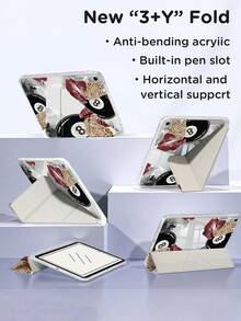 Leopard, Lantern Ball & Billiard Ball Tablet Case Pattern Cover Compatible With IPad 10th Generation, IPad 10.2/Mini6/Mini7/9.7inch, Tablet Case Compatible With Samsung Galaxy Tab A9 Plus,3+Y Fold Anti-Bend, Reinforced Silicone Corners, Auto Wake/Sleep Function, Built-In Pencil Slot, Multi-Angle Foldable Stand - Perfect Daily Protection, Great Holiday Gift,Fashionable And Simple Pattern. - Multicolor - View 3