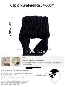 1pc Autumn & Winter New Arrival Warm Tweed Knitted Cap, Unisex Ski/Beanie Hat With Ear Flaps - Multicolor - View 4