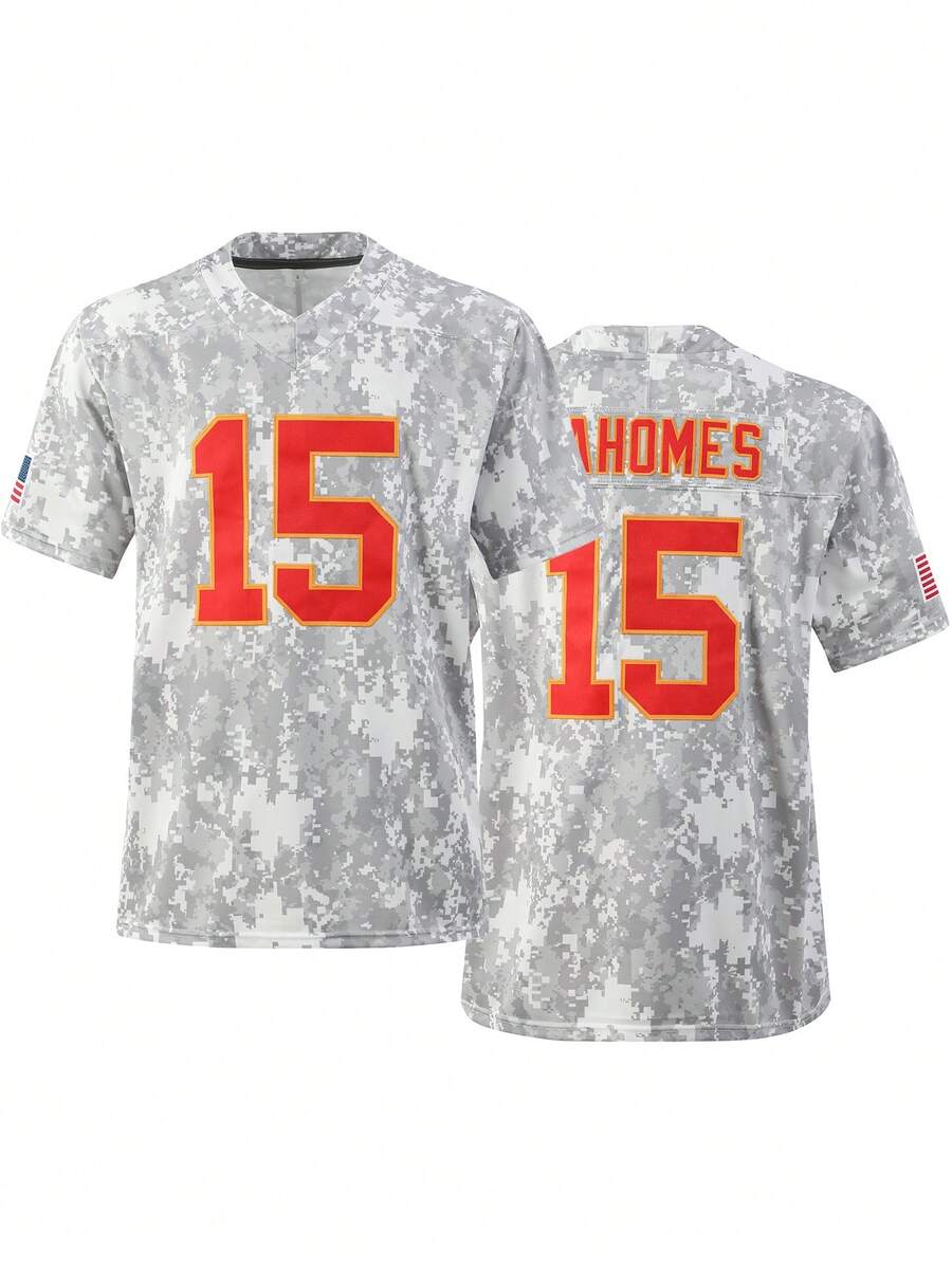 男式足球球衣 15 灰色刺绣运动 T 恤休闲训练比赛短袖上衣