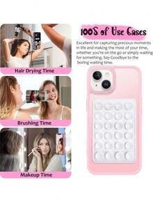 3个装硅胶吸盘方形单面硅胶吸盘多功能手机仿皮套硅胶手机吸盘支架，女士礼物，圣诞礼物，女士送礼佳品 - 彩色 - 查看 3