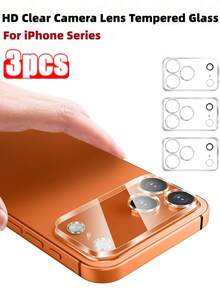 3pcs Rear Camera Lens Tempered Glass Protector - High Definition Clear Full Coverage Protection Compatible With Iphone 17 Pro Max 16 15 14 13 12 11 - Clear - View 16