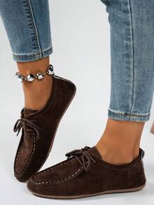 Spring New Women's Bow Loafers, Soft Leather Penny Loafers Slip-On Flats (Recommend Ordering One Size Up) - Coffee Brown - View 4