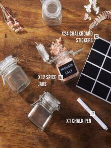 ComSaf 4-Ounce Glass Jars With LIDS, 12 Mini Sealed Glass Jar Sets, With 24 Labels And Pens, Spice Jars, Small Mason Jars, Square Cans With Sealed Steel Wire Clamping Devices, Labels, And Funnels For Jam, Honey, Kitchenware, Wedding Decorations, Etc - Multicolor - View 4