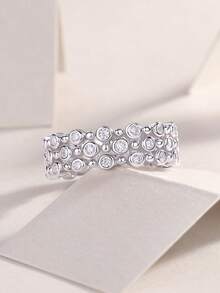 1 pieza Anillo de diamante de moissanita de plata esterlina 925, adecuado para banquetes, fiestas, ocasiones oficiales, festivales, Día de San Valentín, compromiso, boda, aniversario, regalo de cumpleaños