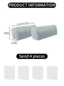 2pcs Black PU Sofa Armrest Covers (With 4 Stickers Included), Classic Minimalist Design, Stretchy Dust-Proof Sofa Armrest Protectors, Anti-Cat Claw, Removable And Washable, Suitable For Living Room, Study, Bedroom Sofa Armrests, Brown, Wine Red, Light Gray - Multicolor - View 14