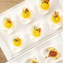 50pcs Disposable Oval Dipping Sauce Dishes, 3-Inch Eggshell Shaped Bagasse Made Dessert Plates, White Color, Suitable For Party Decoration, Dining, Holidays, Graduation, Multi-Purpose As Dipping Sauce, Sushi, Pastry Containers - White - View 6