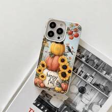 La funda con diseño de enano sentado en una calabaza y orificios grandes es compatible con phone 17, 16 Pro Max, 15 Pro, 14, 14 Plus/14 Pro Max, 13, 13 Pro, 12 Pro y 11. Serie Pro. Ideal como regalo de Halloween o Acción de Gracias para amigos y familiares. Regalos de temporada, temática de calabaza, diseño divertido, estampado, material resistente a golpes, diseño con orificios grandes, accesorio original para teléfono, para amantes de los accesorios de telefonía y compradores navideños. - Blanco - Ver 1