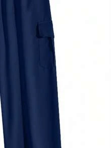 Vintage Loose Slimming Thin Straight Leg Casual Pants, Wide Leg Cargo Pants, Blue