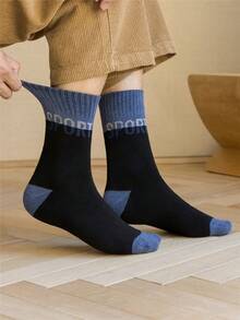 5 双男士冬季袜子 保暖厚针织柔软复古休闲中筒袜 毛绒袜 中筒长袜 - 彩色 - 查看 11
