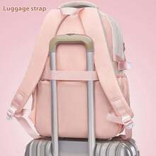 Mochila Escolar Impermeable con Separadores para Libros y Accesorios - Rosa - Ver 4