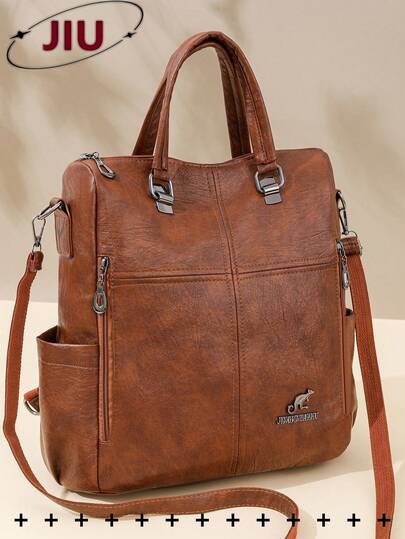 Anti-Theft Vintage PU Soft Leather Backpack, Women's Wallet, Multi-Functional Fashion Daily Bag, Multi-Pocket Lightweight Travel Bag, Large Capacity Minimalist Backpack, Convenient Backpack, Suitable For Students, Nurses, Teachers, Business People, Travel, Business Trips, Commuting, Shopping, Office, Dates, Hiking, Training, Work, Birthday Gifts, Holiday Gifts, Backpack