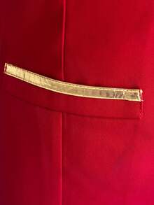 男士翻领无袖时尚前扣中世纪短款背心角色扮演服装 - 紅色 - 查看 4