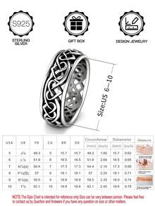 1pc S925 Sterling Silver Celtic Knot Heart Wrapped Ring, S925 Silver Braided Ring, Couple's Talisman For Valentine's Day, Casual & Commute Wear Niche Accessory
