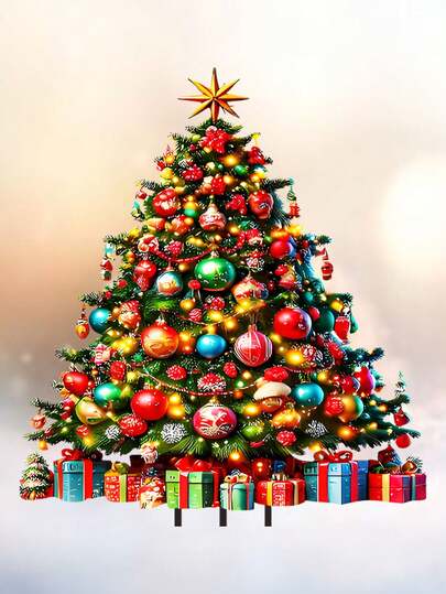 1 Stück, Weihnachtsbaum Gartendekoration, 2D Acrylschild, Dekorationen für Heiligabend und Weihnachten, kreative dekorative Malerei, Gartenkunst Dekoration, Außenbereich Pflanzkübel Dekoration und Garten Anzeige Schild, ein schönes Geschenk für Familie und Freunde.